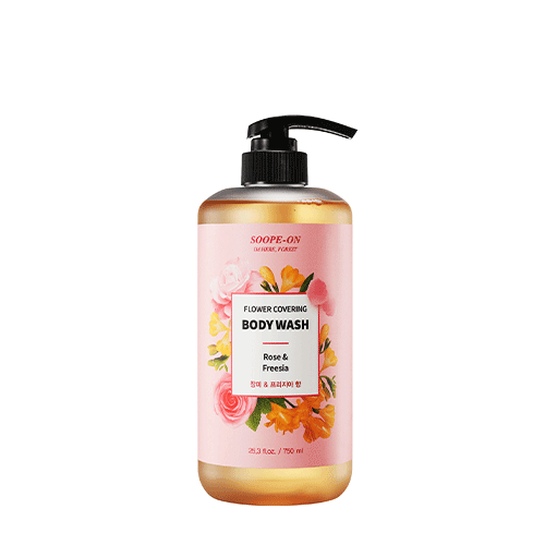 SOOPE-ON flower covering bodywash rose and fressia
